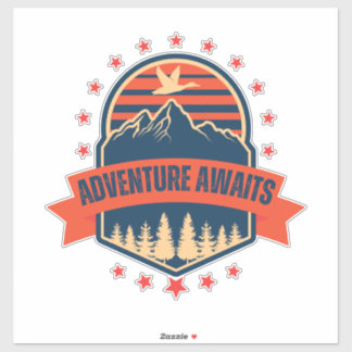 Sticker Pistes sur les sentiers - Aventure Await