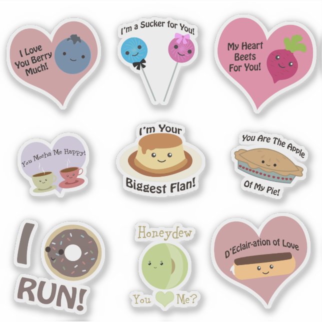 Sticker Pistolets alimentaires mignons et amusants (Devant)