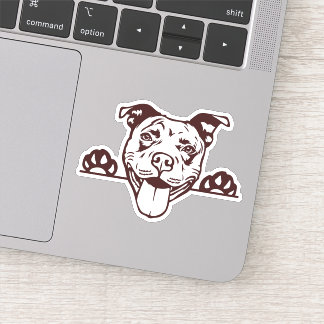 Sticker Pitbull chien mignon regardant