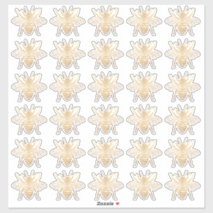 Sticker PixDezines Bumble Bees, Faux Gold