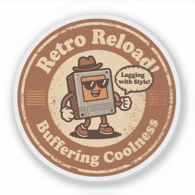 Sticker Pixel Art Caractère de l'ordinateur "À la traîne a (Devant)