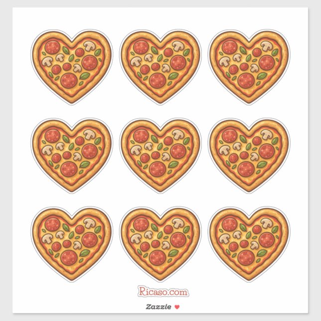Sticker Pizza mon coeur (Feuille)