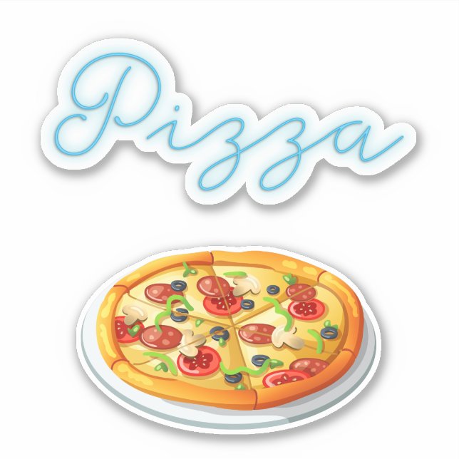Sticker Pizza Pie Neon Pizza (Devant)