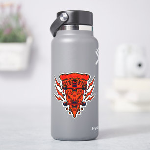 Sticker Pizza Retro Skateboard Orange 4" Kiss Cut Vinyl