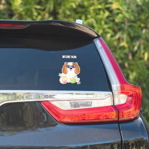 Sticker Plage Blenheim Cavalier King Charles Spaniel