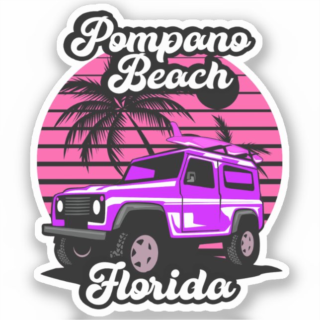 Sticker Plage de Pompano, Floride (Recto)