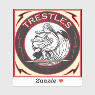 STICKER PLAGE SURFANTE LA CALIFORNIE DES CHEVALETS SAN