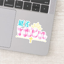 Plaid Pink Blue Il est ressuscité Cross Vinyl Stic