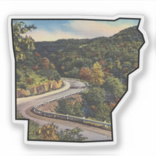 Sticker Plan de l'État de l'Arkansas rempli de Mountain Ro