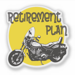 Sticker Plan de retraite amusant avec Motorcycle Graphique