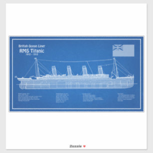 Sticker Plan directeur du navire Titanic RMS ABD