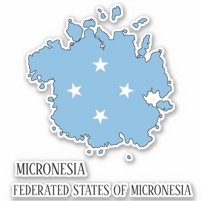 Sticker Plan du drapeau de la Micronésie (Devant)