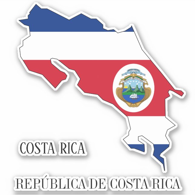 Sticker Plan du drapeau du Costa Rica (Devant)