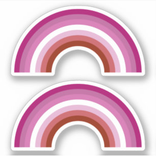 Sticker Planche à lèvres lesbienne Pride arc en ciel