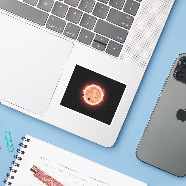 Sticker Planètes Transitant Red Nwarf Star Dans Trappist-1 (Ordinateur portable avec iPhone)