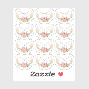 Sticker Planificateur aquarelle pastel bois de cerf floral