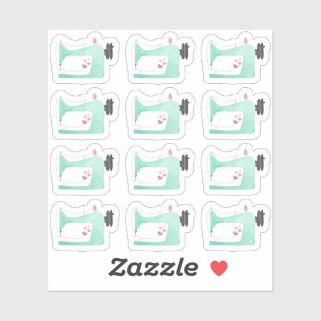 Sticker Planificateur de page shabby chic à machine à coud (Feuille)