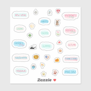 Sticker Planificateur de vacances saisonnier et Journal de