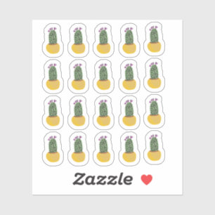 Sticker Plantes de cactus dessin cheetah
