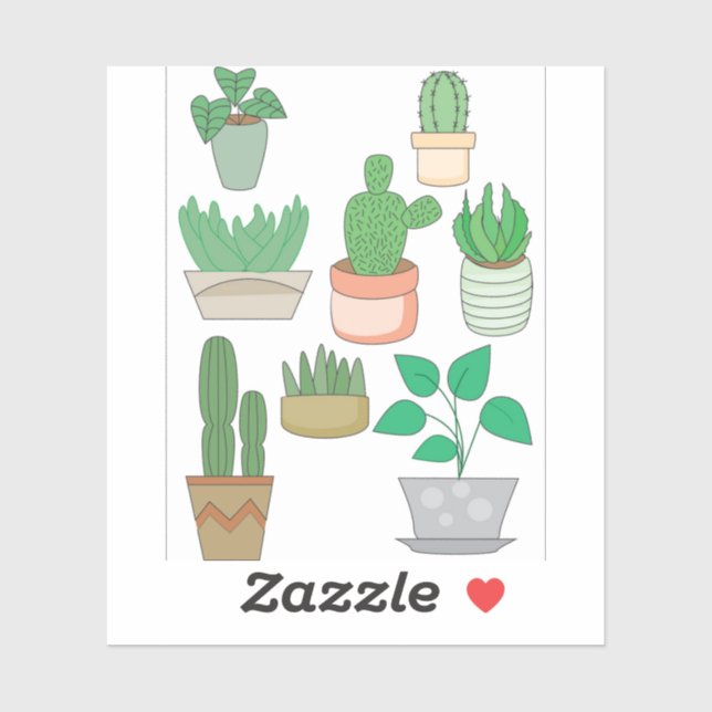 Sticker Plantes en Pot (Feuille)