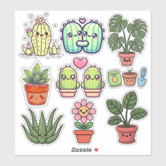 Sticker Plantes Mignonnes Kawaii