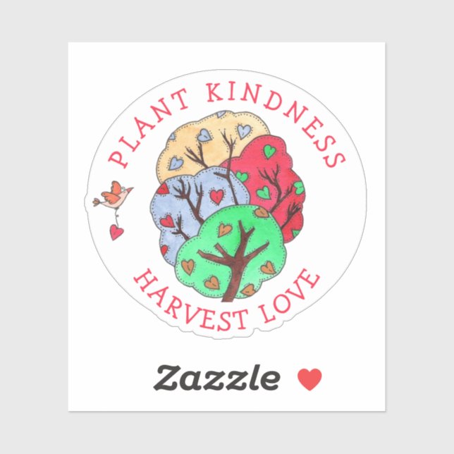 Sticker Plantez de la gentillesse récoltez de l'amour arbr (Feuille)