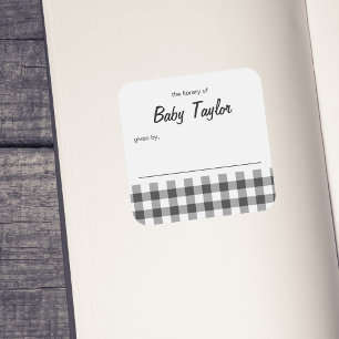 Sticker plaque de Baby shower plaqué rustique