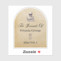 Sticker plaque de journal Dark Academia