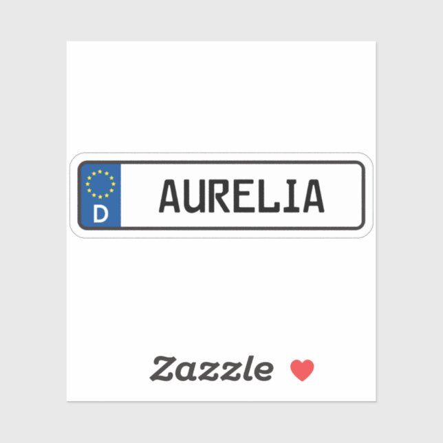 Sticker Plaque de permis de voiture allemande Aurelia (Feuille)