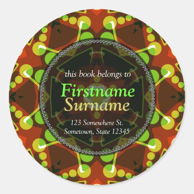 Sticker plaque d'étoile géométrique pois (Devant)