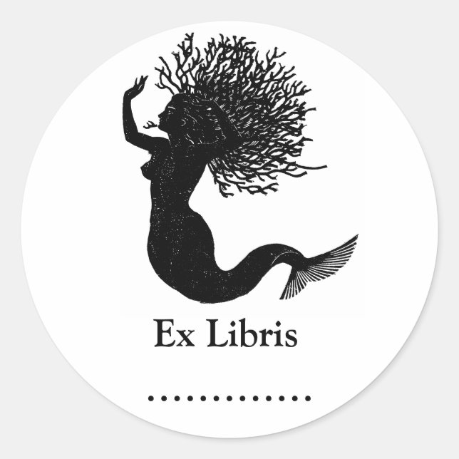 Sticker plaque Mermaid Ex Libris (Devant)
