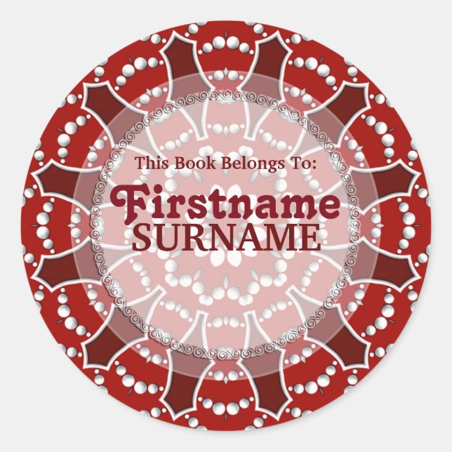 Sticker plaque rouge&blanc Fleur Burn (Devant)