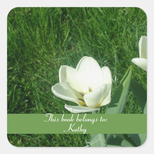 Sticker plaque Tulipes Blanches (Devant)