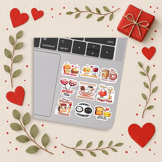 Sticker Playful Colorful Kawaii Food Couple Design (Créateur téléchargé)