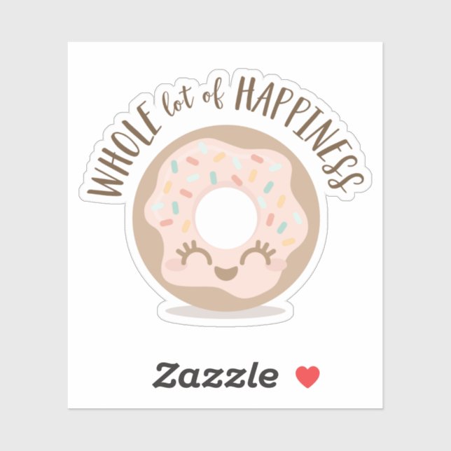 Sticker Plein de bonheur mignon Kawaii style Donut (Feuille)