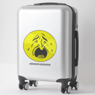 Sticker Pleurer Grosse Bouche Jaune Expression et nom du v