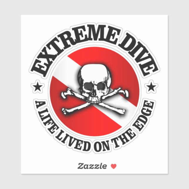 Sticker Plongée extrême (crâne) (Feuille)