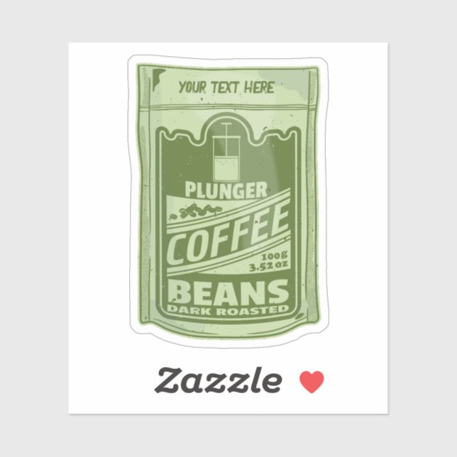 Sticker Plongeur café pop art emballage alimentaire illust (Feuille)