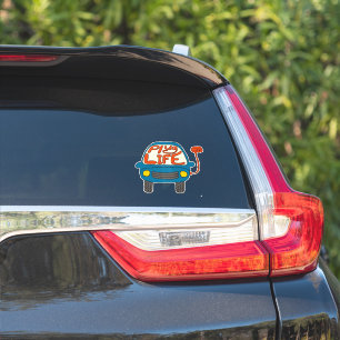 Sticker Plug Life Cute Blue Electric Voiture