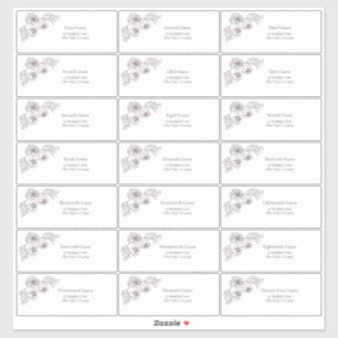 Sticker Plum Purple Floral Line Art Adresse du client
