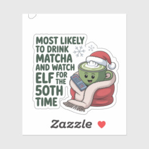Sticker Plus susceptible de boire du Matcha et de regarder