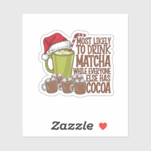 Sticker Plus susceptible de boire du Matcha et de regarder