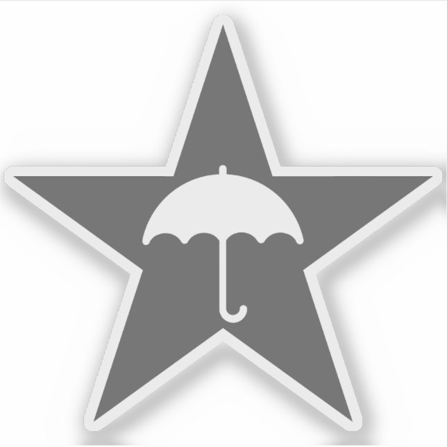 Sticker Pluviophile Star (gris) (Devant)