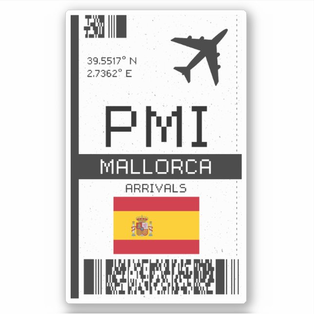 Sticker PMI Mallorca Boarding Pass - Espagne Travel (Devant)