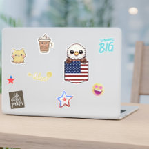 Poche Drapeau Américain Aigle Kawaii