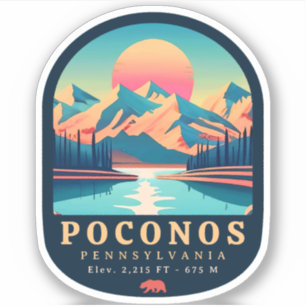 Sticker Pocono Mountains Pennsylvanie Souvenirs Vintages
