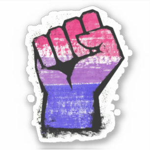Sticker Poing de protestation bisexuel