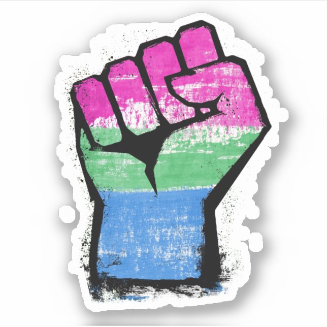 Sticker Poing de protestation polysexuelle (Devant)