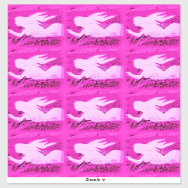 Sticker pointant des sirènes roses (Feuille)
