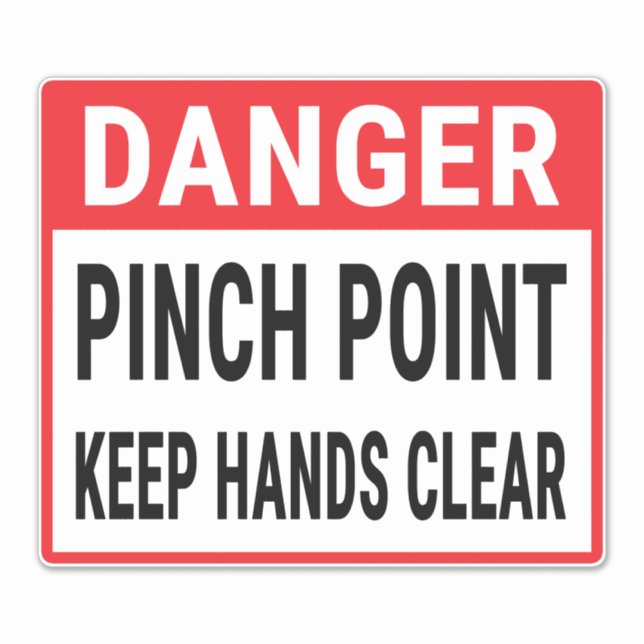 STICKER POINTE DE DANGER GARDEZ LES MAINS CLAIRES (Devant)